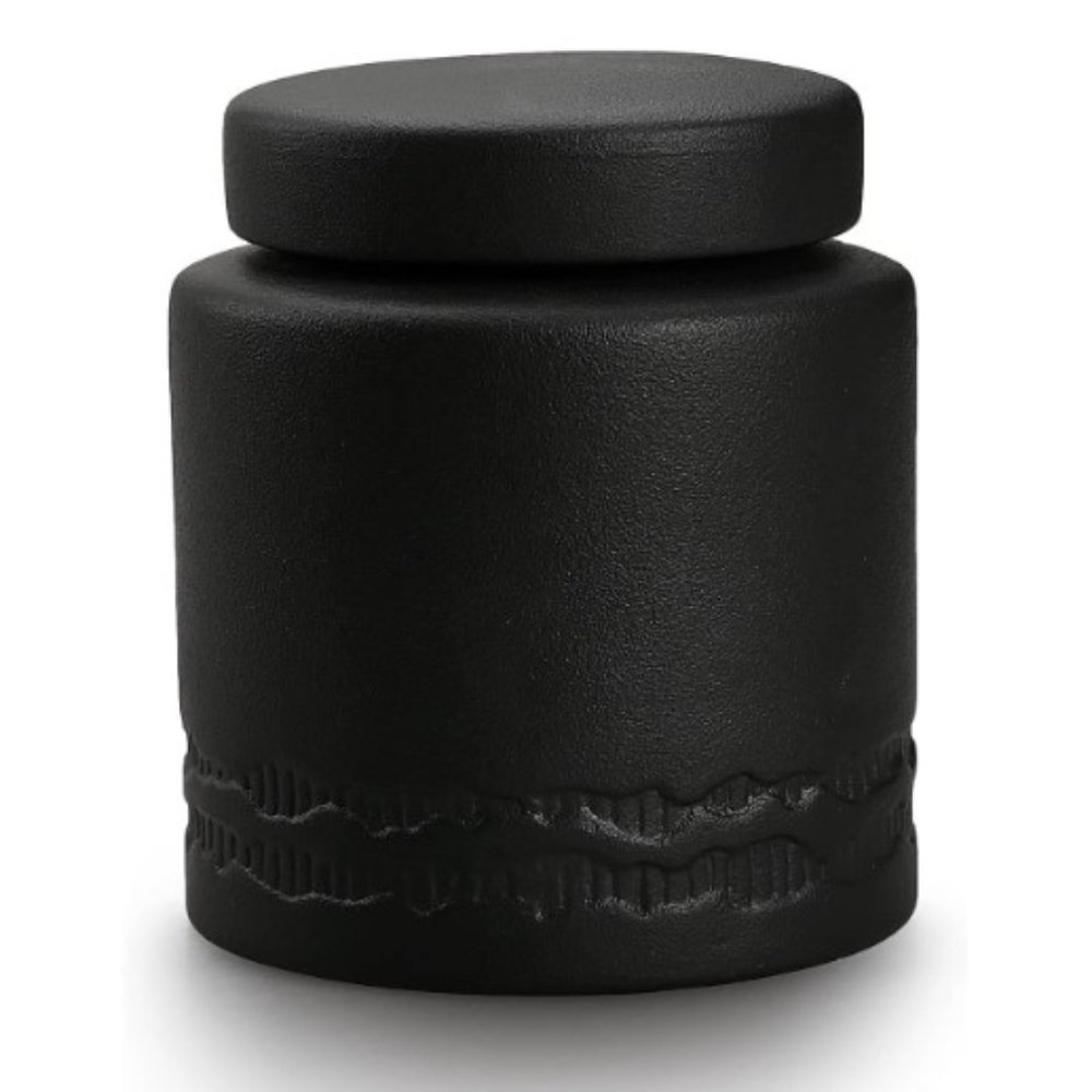 Large Vintage Ceramic Jar - Kitchen Food Canister w/ Airtight Lid (Black) - Picture 2 of 10